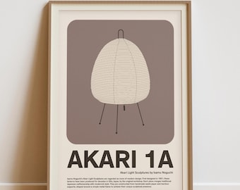 Akari 1A Lamp Print: Isamu Noguchi Light Sculpture, Modern Japan Design