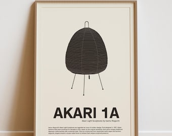 Akari 1A Lamp Print: Isamu Noguchi Light Sculpture, Modern Design