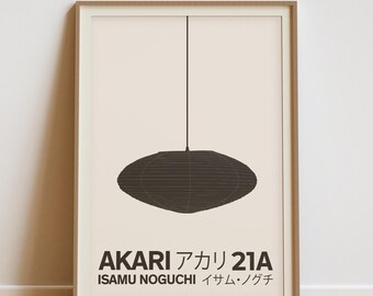 Akari 21A Lamp Print - Isamu Noguchi Light Sculpture Art (Digital Download)