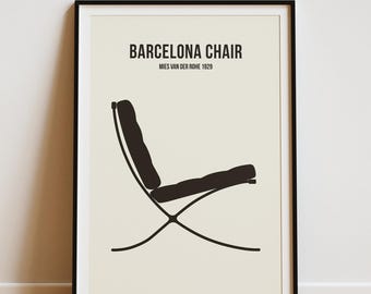 Barcelona Chair Print: Mies van der Rohe, Mid-Century Modern (Digital Download)