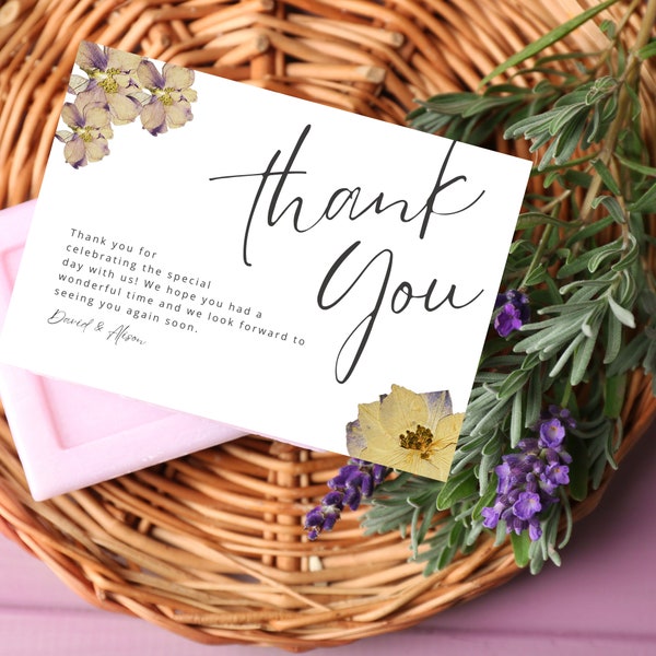 Wedding thank you card template