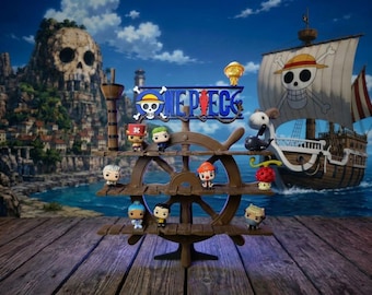 Supporto per elmo da pirata fatto a mano di One Piece Kinder Joy | Porta statuetta