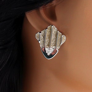 Silver Plated Clip On Statement Earrings: Non Pierced Ears