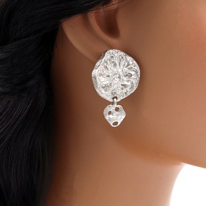 Clip On Button Earrings: Handmade Kitsch Zinc Alloy Earrings