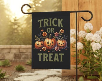 Halloween Banner Flag, Trick or Treat Flag, Cute Jack O’lantern Pumpkin Flag