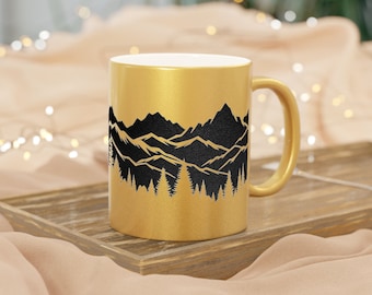 Gold Mountain Mug, gift for nature lover, gift for mom, mothers day gift, gift for girlfriend, gift for friend