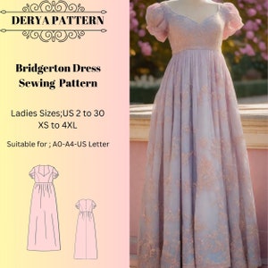 Bridgerton Regency Gown Sewing Pattern: Empire Waist (PDF Pattern)