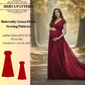 Umstandskleid Schnittmuster, Damen Kleid Schnittmuster, Boho Kleid, Umstandskleid, Size:US2-30 (A0-A4-USLETTER)