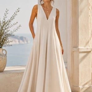 Greek Goddess Dress Pattern,Sleeveless Maxi Dress, Linen Dresses Sewing Patterns Size:US2-30 (A0-A4-USLETTER) image 3