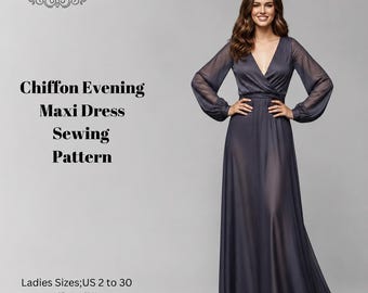 silk chiffon dress patterns Evening Maxi Sewing Pattern,Women Dress Patterns, Wedding Guest,SpringSize:US2-30 (A0-A4-USLETTER) Color:AB Aqua 100% Polyester (recycled) Lace: 100% Polyamide 2nd lace: 53% Polyamide 23% Cotton 20% Viscose 4% Lyocell waist tie dress Women's Beige Wedges | Maxi dress