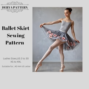 Frauen Ballett Rock,Diamante Ballett Kleid Schnittmuster, Rock Schnittmuster, Rock, Rock, Rock, Rock, Rock, Tanzrock A0 A4 US Letter-US 2 bis 30
