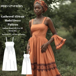 Versammeltes afrikanisches Modellkleid, Ankara-Kleid, afrikanisches Druckkleidmuster, Kleid für besondere Anlässe, afrikanisches Druckkleid A0 A4 US Letter-US 2 bis 30 &#39;
