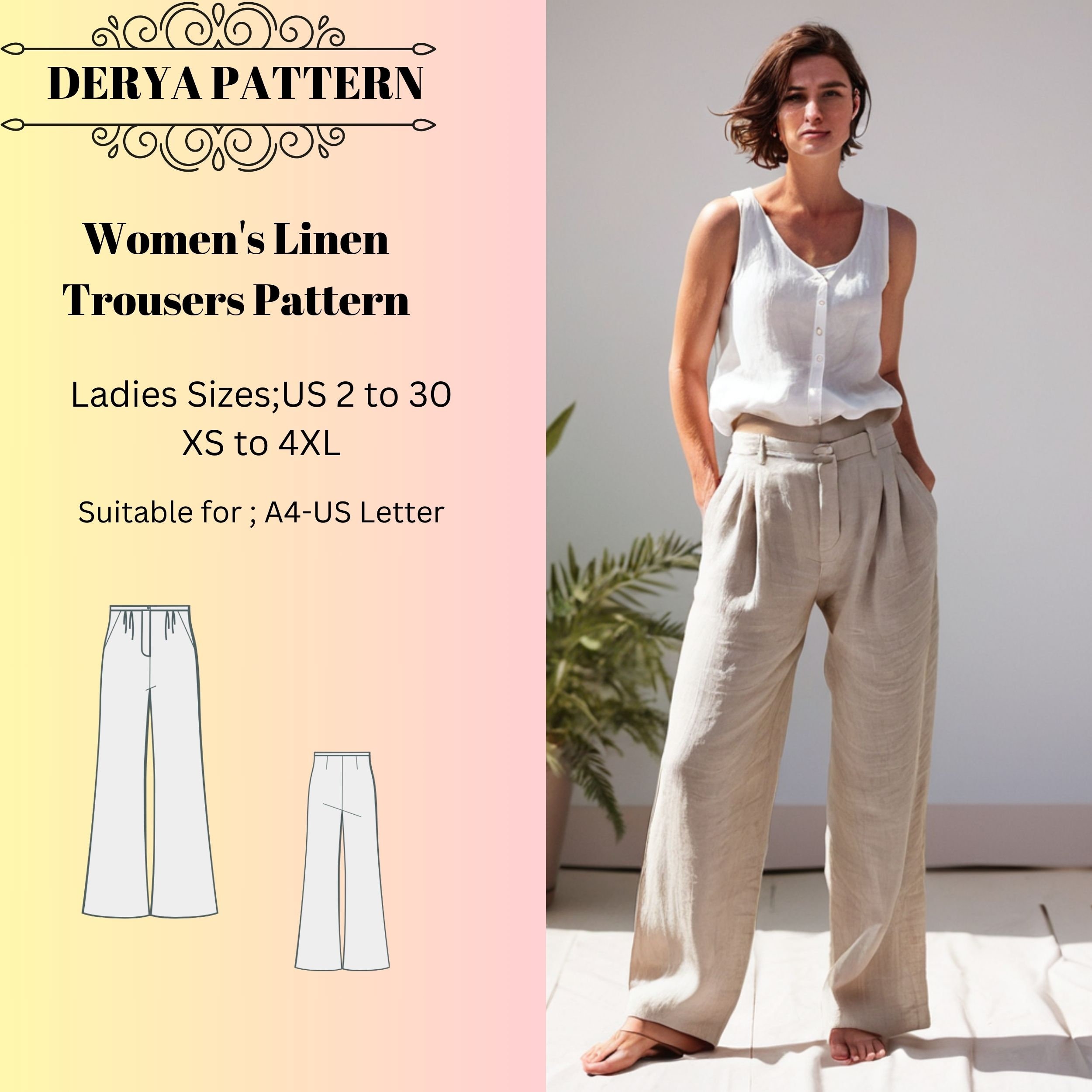 Women Linen Trousers 