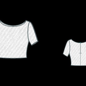 Mini Skirt & Boat Neck Blouse Sewing Pattern,Women Tank top,Crop,Size:US2-30 (A0-A4-USLETTER) image 3