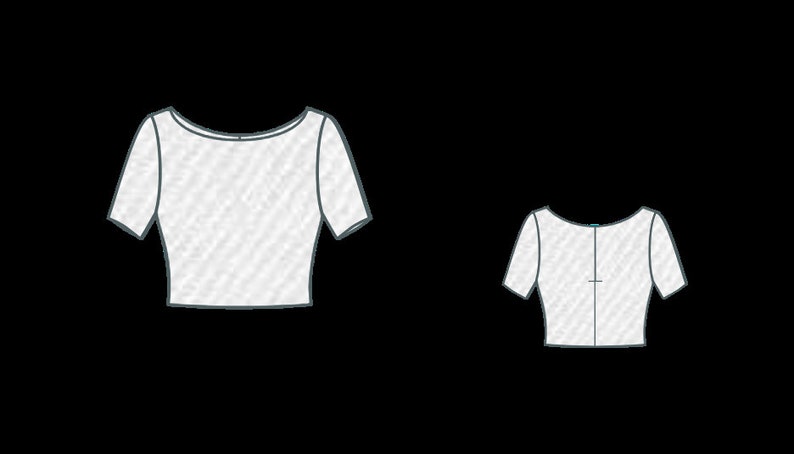 Mini Skirt & Boat Neck Blouse Sewing Pattern,Women Tank top,Crop,Size:US2-30 (A0-A4-USLETTER) image 3