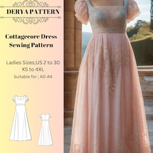 Cottagecore Dress Sewing Pattern: Medieval Ball Gown (PDF Pattern)