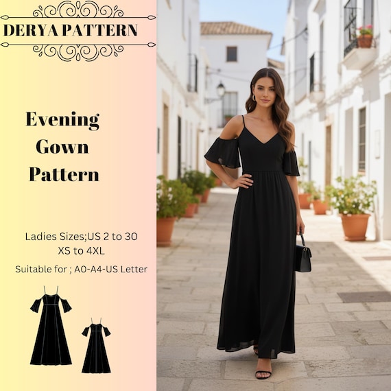 long evening formal dresses 1956 Mermaid Evening Dress & Coat E50-3818 – EvaDress Patterns main image 1