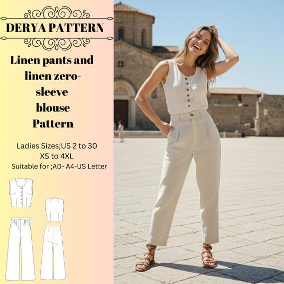 chinese dress ladies Kaira Pants PDF Pattern
