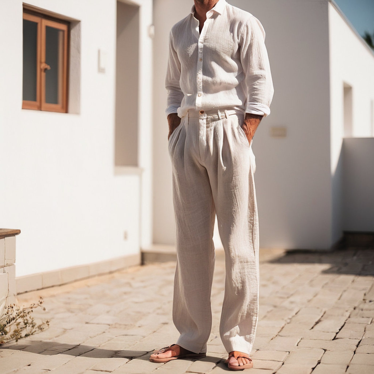 Men's Linen Trousers Pattern Sewing, Linen Trousers Pattern,summer Men ...