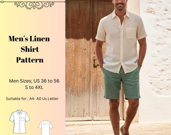 Herren Leinenhemd Muster/Leinenhemd/Leinenhemd Muster/ Größen 36-56 PDF