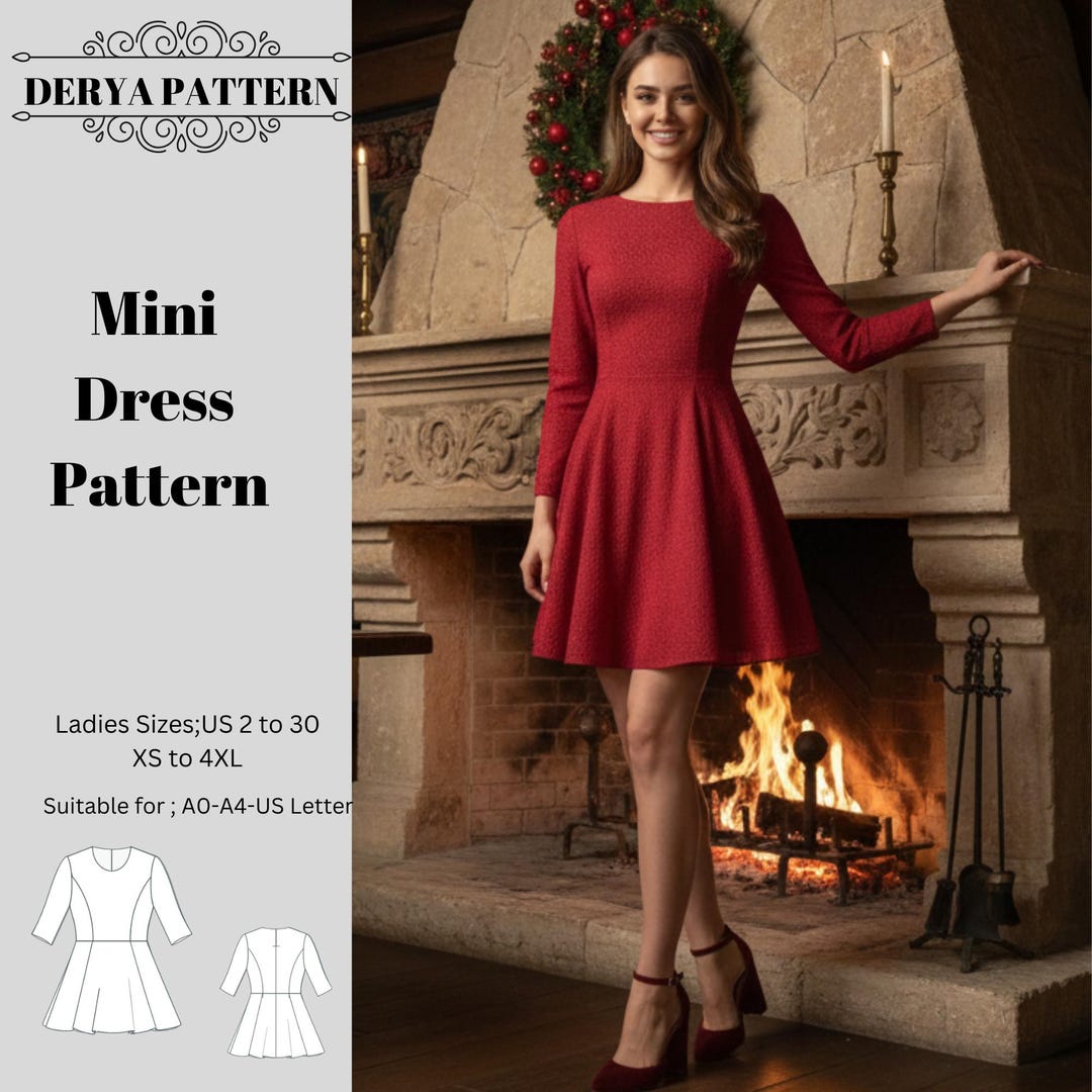 Mini Dress Sewing Pattern,women Dresses Patterns,evening Gown,wedding  Guest,size:us2-30 (A0-A4-USLETTER) - Etsy