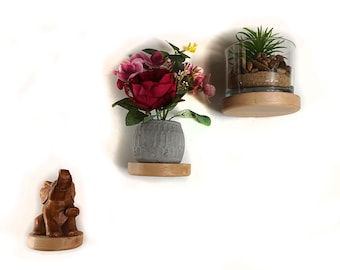 3 Wood Plant Shelf, Floating Shelf, Floating Plant Shelf For Mounted Wall Floating Shelf, Modern Wooden Handmade Shelf, Home Wall Decor