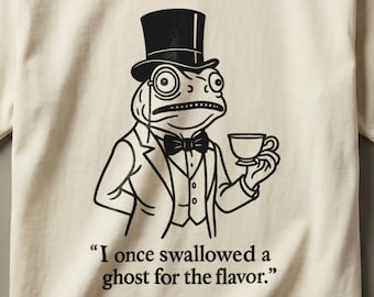 Swallowed a Ghost Comfort Colors Tee, Dark Humor Frog Shirt, Unique Frog Gifts