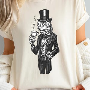 Weirdcore Frog Shirt | Bootleg Vintage Meme Shirt | Dapper Frog in Top Hat | Weird Stuff Cottagecore Aesthetic Tee | Gift for Him or Her