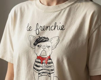 Maglietta Le Frenchie Graphic, Comfort Colors Shirt, T-shirt con bulldog francese per la mamma del cane