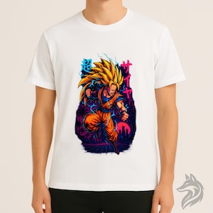 Vaporwave Goku-T-shirt | DBZ Dragon Ball Z Esthetisch T-shirt | Retro anime-shirt Vegeta, Trunks, Piccolo, Krillin, Frieza | Capsule Corps-stijl