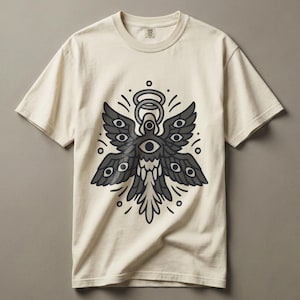 Biblically Accurate Fallen Angel, Weirdcore Shirt on Comfort Colors Tee image 1