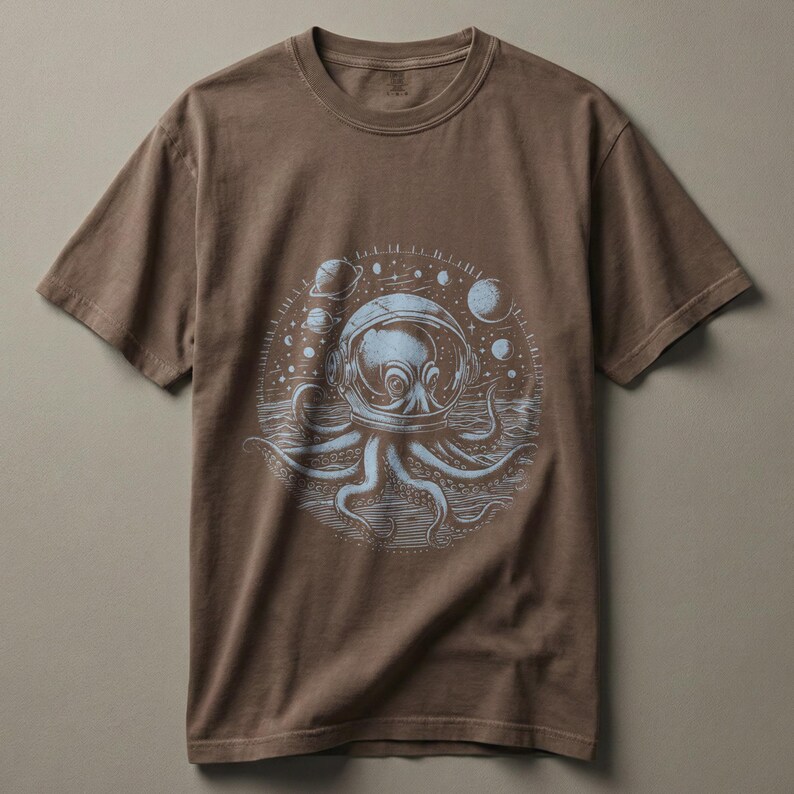 Astronaut Octopus Comfort Colors Tee, Retro Sci Fi Shirt - Etsy UK