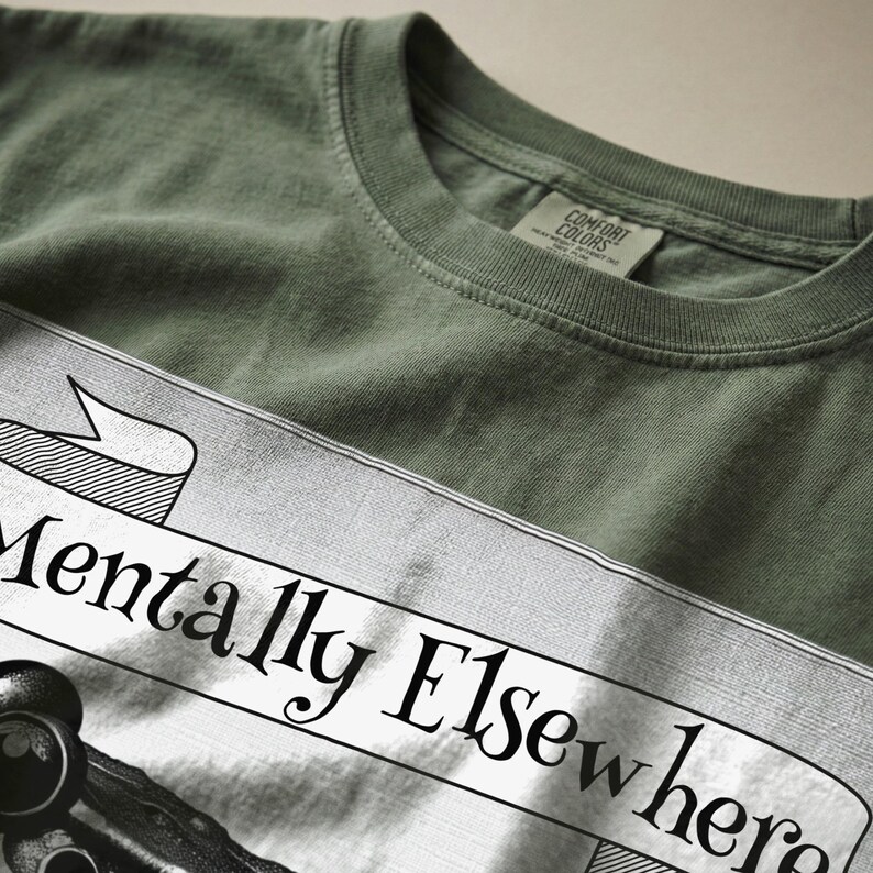 Mentally Elsewhere Frog Shirt, Comfort Colors Tee, Dark Humor Graphic image 2