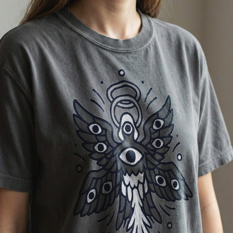 Biblically Accurate Fallen Angel, Weirdcore Shirt on Comfort Colors Tee image 2