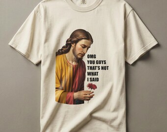 Camiseta divertida de Jesús, colores cómodos, humor cristiano sarcástico de la generación Z
