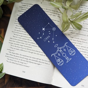 Waage Sternzeichen, Sternzeichen Symbol handgemachtes Lesezeichen. Perfektes Geschenk für Buchliebhaber, Leseratten, Schreibwaren Sammler.