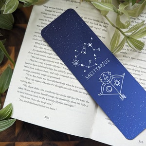 Sterrenbeeld Boogschutter, handgemaakte bladwijzer met sterrenbeeld. Perfect cadeau voor boekenliefhebbers, boekenwurmen en stationaire verzamelaars.