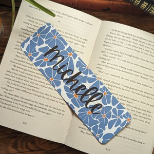 Segnalibro fatto a mano personalizzato fiore blu