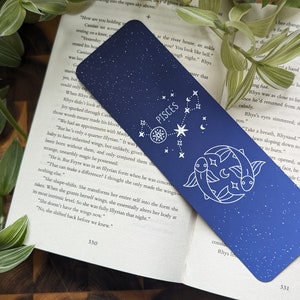 Vissen sterrenbeeld, sterrenbeeld handgemaakte bladwijzer. Perfect cadeau voor boekenliefhebbers, boekenwurmen en stationaire verzamelaars.