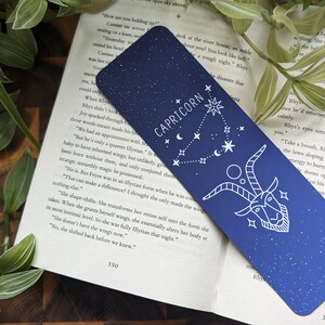 Segno zodiacale Capricorno, segnalibro fatto a mano con simbolo zodiacale. Regalo perfetto per amanti dei libri, topi di biblioteca, collezionisti fissi.