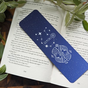 Segno zodiacale Gemelli, segnalibro fatto a mano con simbolo zodiacale. Regalo perfetto per gli amanti dei libri, i topi di biblioteca, i collezionisti fissi.