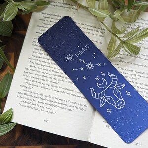 Stier sterrenbeeld, sterrenbeeld handgemaakte bladwijzer. Perfect cadeau voor boekenliefhebbers, boekenwurmen en stationaire verzamelaars.