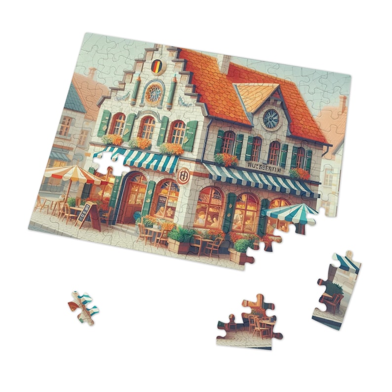 European Cafe Puzzle, Large Piece Jigsaw for Adults and Children