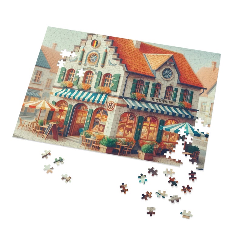 European Cafe Puzzle, Large Piece Jigsaw for Adults and Children