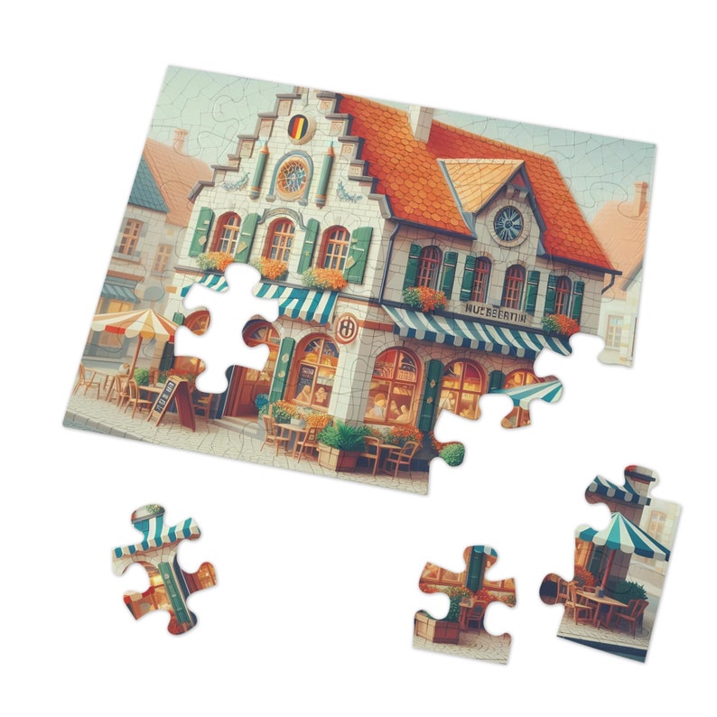 European Cafe Puzzle, Large Piece Jigsaw for Adults and Children