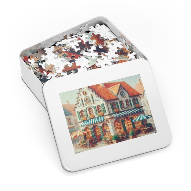 European Cafe Puzzle, Large Piece Jigsaw for Adults and Children