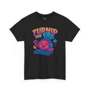 Turnip the Beet T-Shirt | Funny DJ Tee | Drum & Bass Rave Shirt | Vegetable Retro Pun Festival Top | Unisex Gildan 5000 Graphic Tee