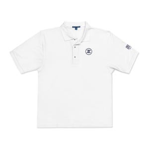 Unisex Polo Shirt, Navy Embroidery, Classic Fit, Premium Port Authority K500 | ZigZag Effect Minimal Logo