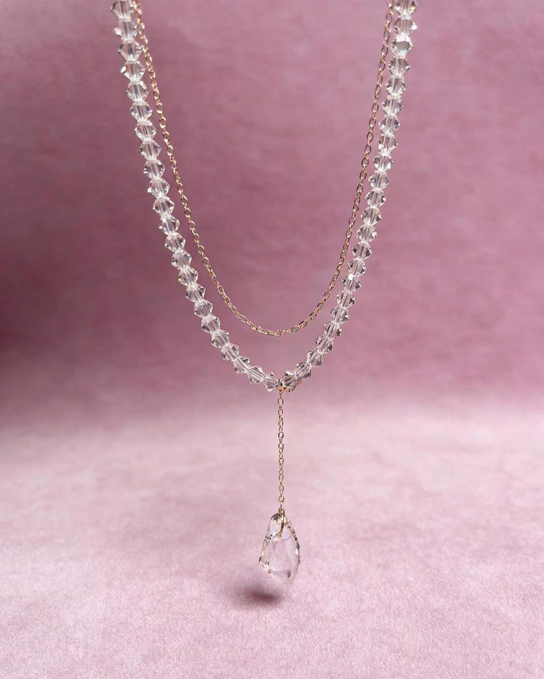 Gargantilla de cristal austriaco hecha a mano / Collar con colgante estrellado imagen 4