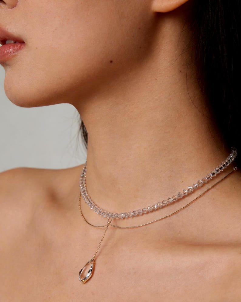 Gargantilla de cristal austriaco hecha a mano / Collar con colgante estrellado imagen 3